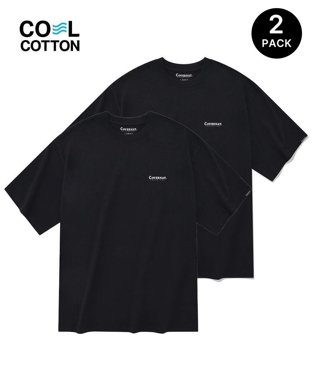쿨 코튼 2-PACK 티셔츠 블랙+블랙