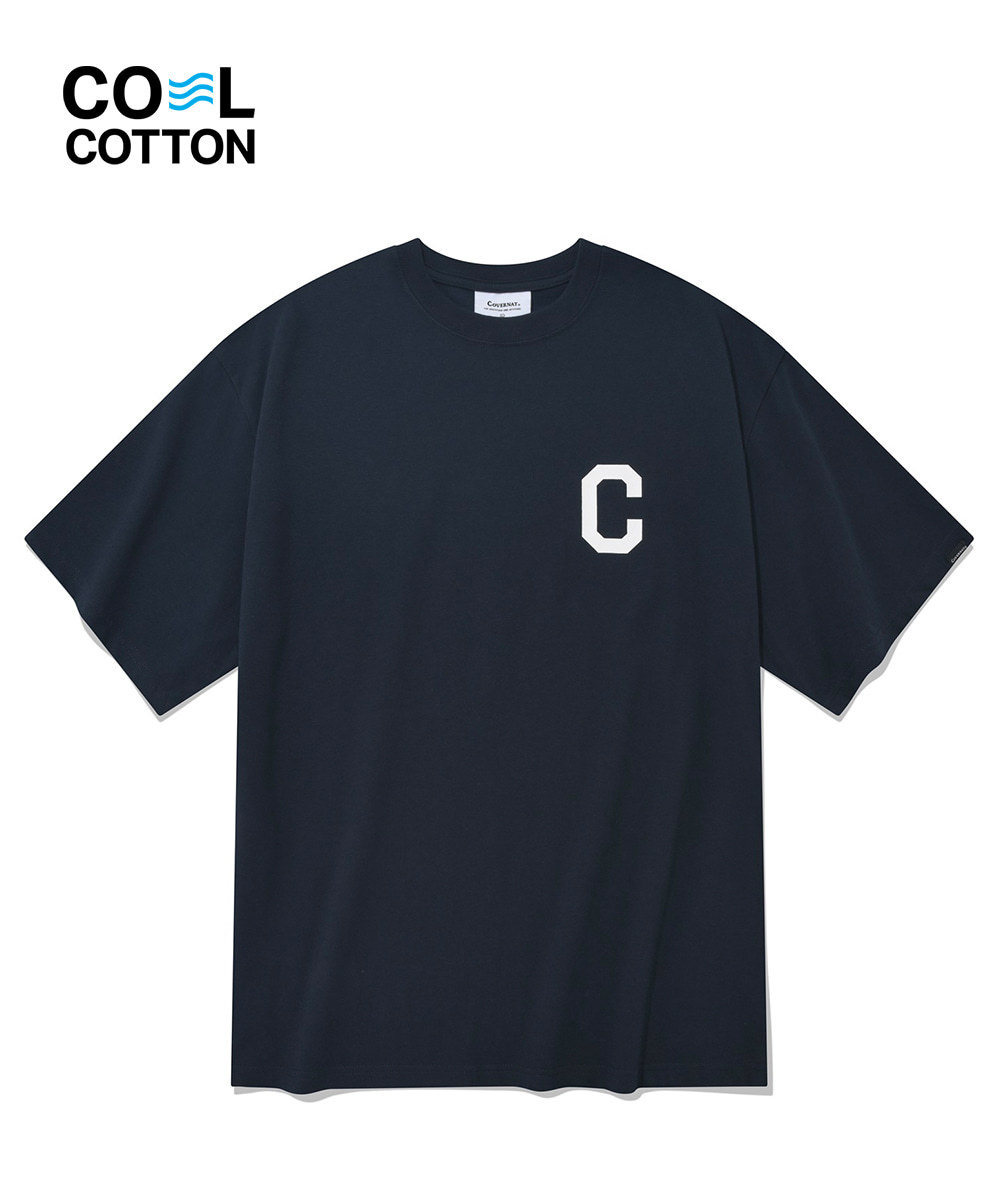 C 로고 티셔츠 네이비