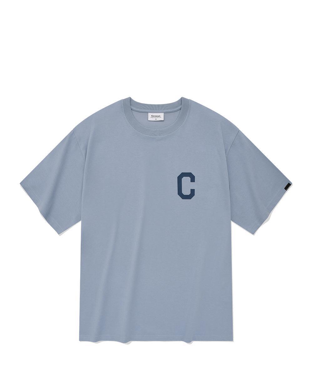 C 로고 티셔츠 스카이 블루