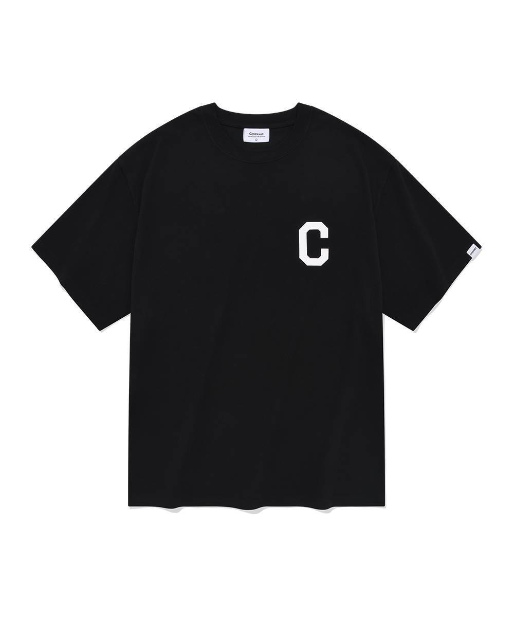 C 로고 티셔츠 블랙