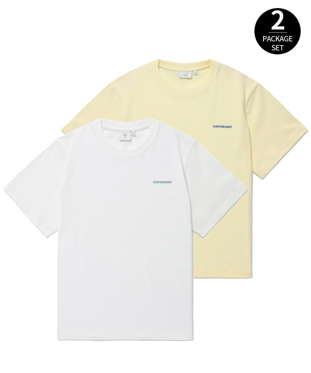 우먼 에센셜 2-PACK 티셔츠 화이트+버터