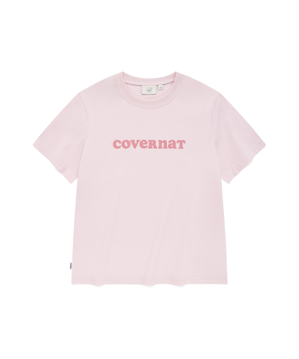 우먼 레귤러핏 쿠퍼 로고 티셔츠 라이트 핑크