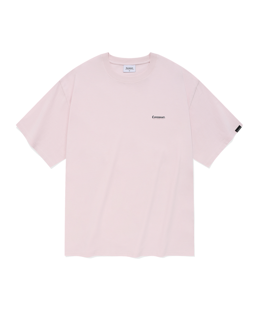 스몰 어센틱 로고 티셔츠 라이트 핑크
