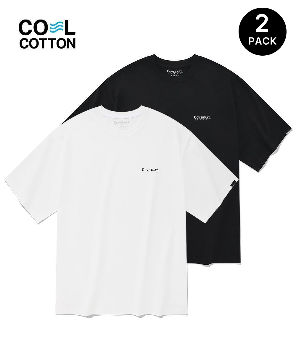 쿨 코튼 2-PACK 티셔츠 블랙+화이트