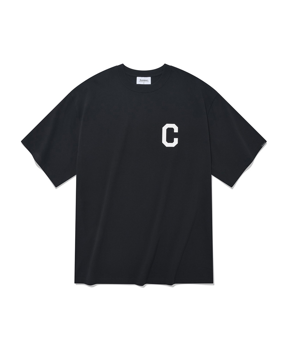 22SS) C 로고 티셔츠 블랙