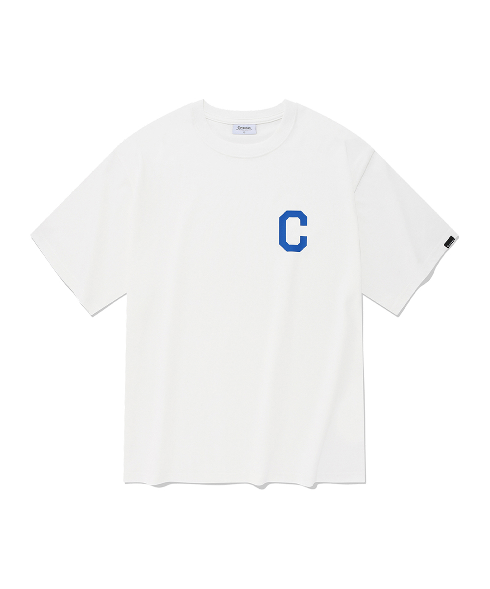 C 로고 티셔츠 오프 화이트